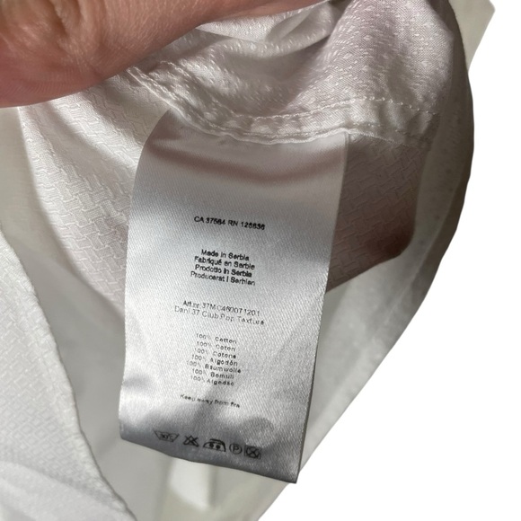 J.Lindeberg Slim Fit White Dress Shirt Men’s Size L Made in Serbia - Picture 5 of 6